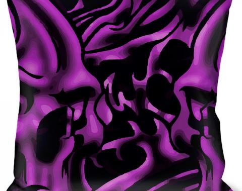 Buckle-Down Throw Pillow - Sleeve Skulls Black/Purple