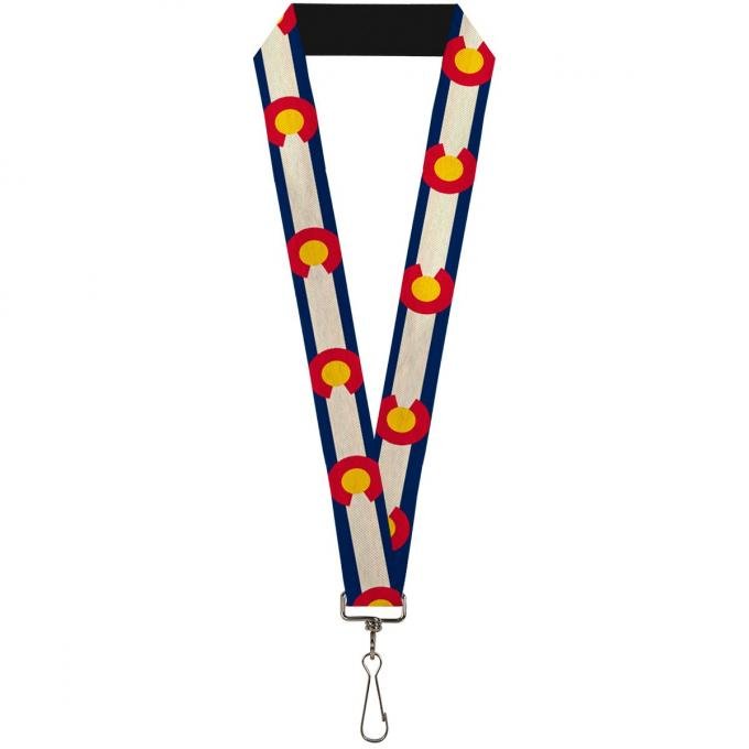 Buckle-Down Lanyard - Colorado Flags2 Repeat Vintage2