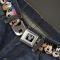 Mickey Silhouette Black/Silver Seatbelt Belt - Classic Disney Character Faces Black Webbing