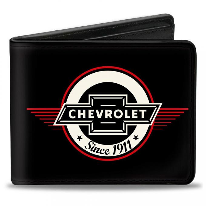 Bi-Fold Wallet - Retro Chevy Bowtie SINCE 1911 Black/Red/Ivory