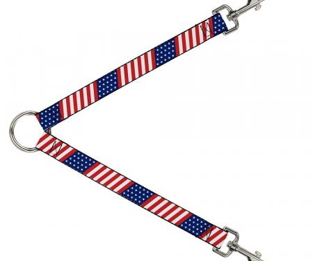 Dog Leash Splitter - American Flag Diagonal