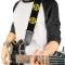 Guitar Strap - Happy Face w/Glasses& Mustache Black/Yellow/Black