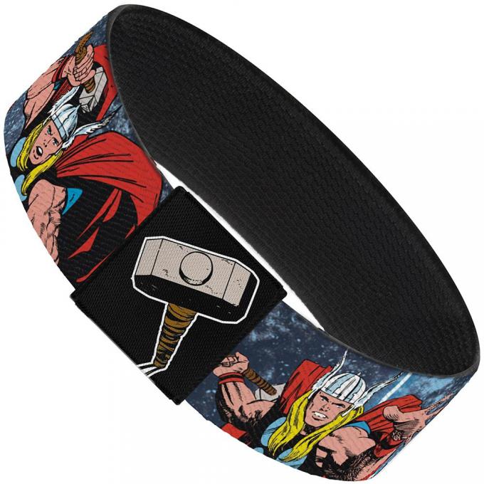 MARVEL COMICS 
Elastic Bracelet - 1.0" - Thor 3-Action Poses/Space Dust