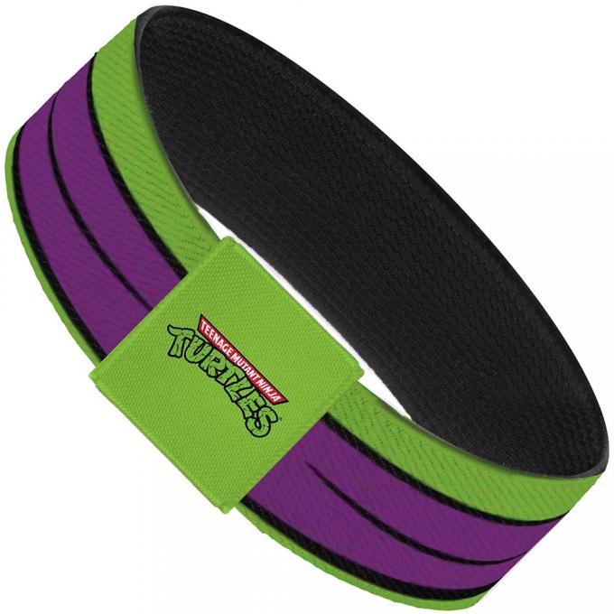 Elastic Bracelet - 1.0" - Classic TMNT Donatello Eyes CLOSE-UP Green/Purple