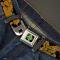 SD Dog Tag Full Color Black/Yellow/Blue Seatbelt Belt - Scooby Doo Stacked CLOSE-UP Webbing