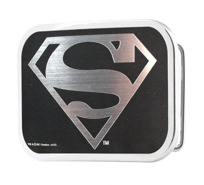 Superman Framed Reverse Brushed Silver - Chrome Rock Star Buckle
