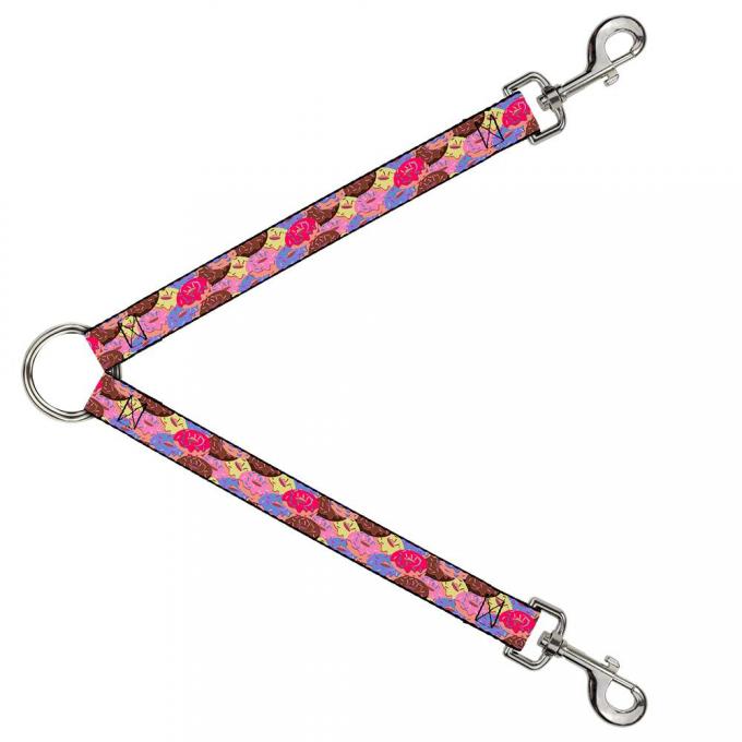 Dog Leash Splitter - Sprinkle Donuts Stacked Multi Color