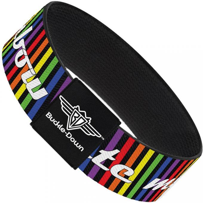 Buckle-Down Elastic Bracelet - TASTE MY RAINBOW Black/Multi Color