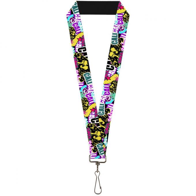 Buckle-Down Lanyard - Cali Bear/CALI Graffitti/Pot Leaves Black/Multi Color