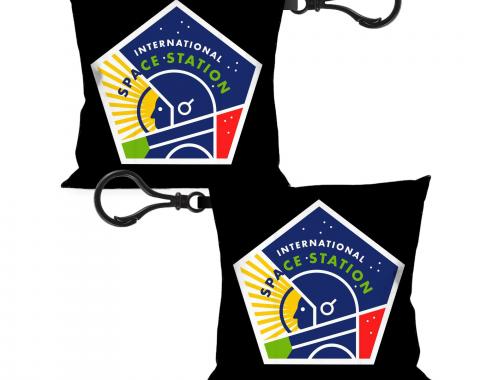 Pillow Keychain - INTERNATIONAL SPACE STATION Pentagon Black/White/Multi Color