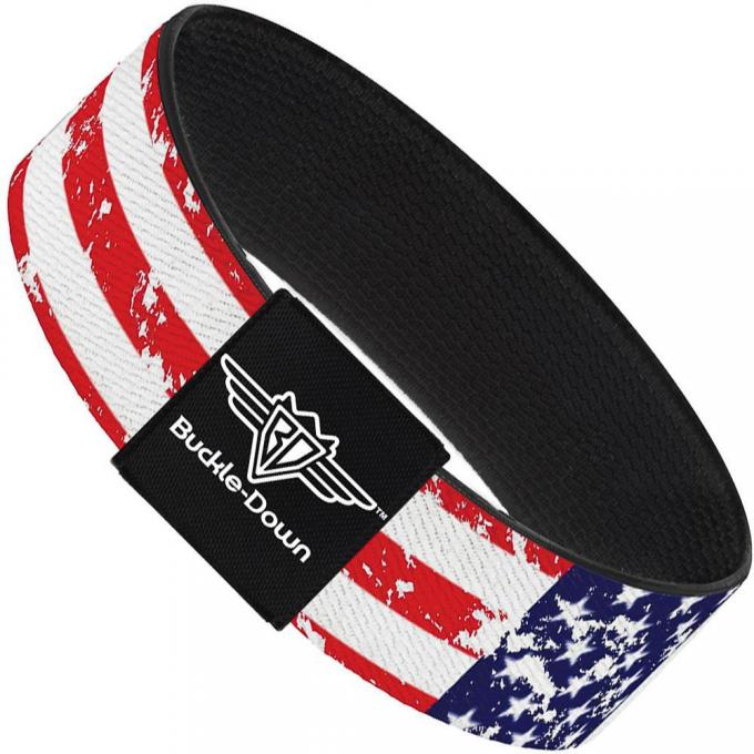 Buckle-Down Elastic Bracelet - United States Flags C/U Weathered