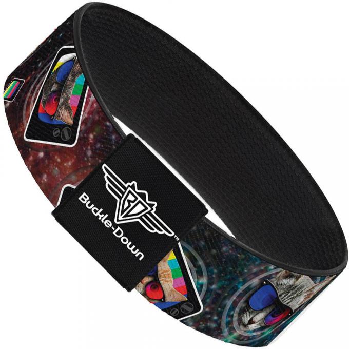 Buckle-Down Elastic Bracelet - 3-D TV Cats in Space