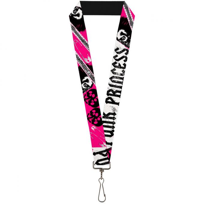 Buckle-Down Lanyard - Punk Princess w/Zippers & Skulls