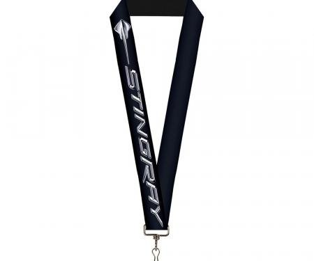 Lanyard - 1.0" - C7 STINGRAY Logo Black/Silver