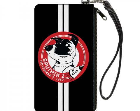 Canvas Zipper Wallet - SMALL - SPUTNIK 2 Laika Dog Black/Red/White