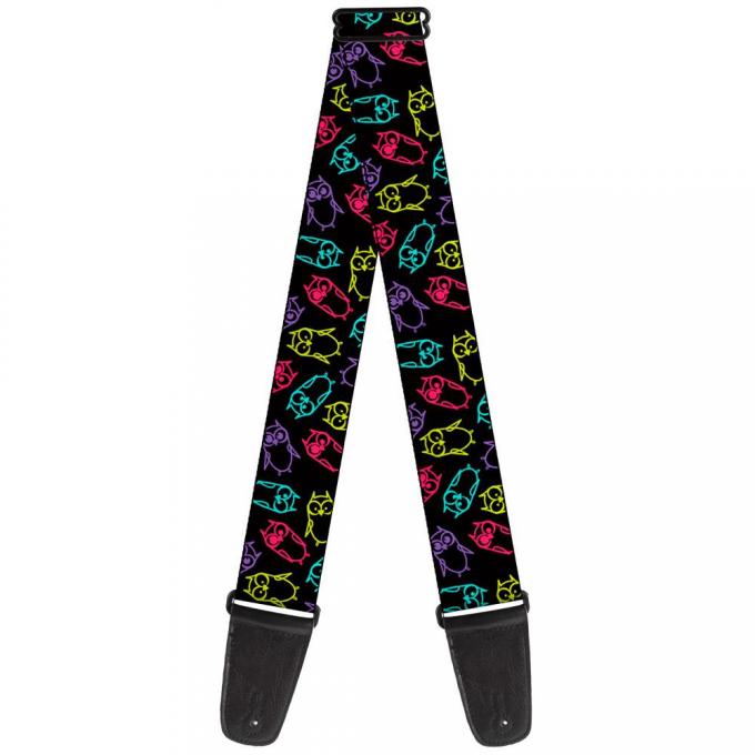Guitar Strap - Owl Sketch Black/Multi Color
