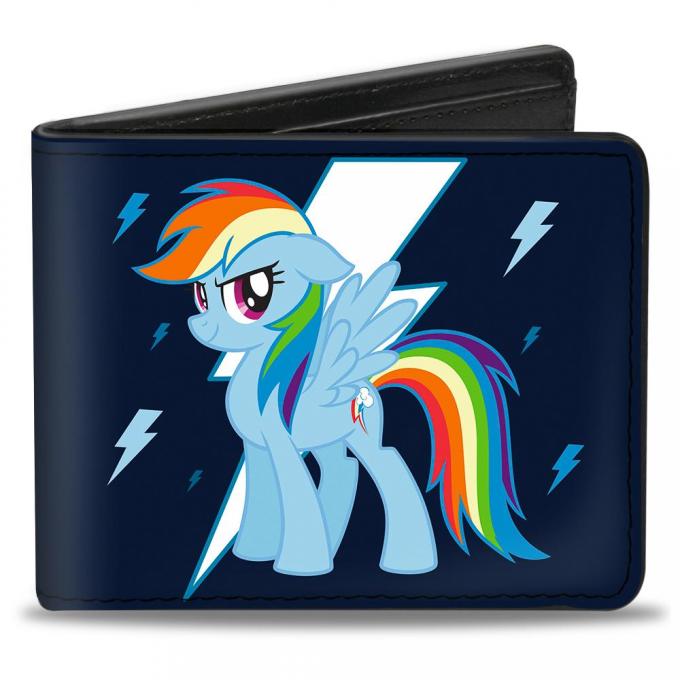 Bi-Fold Wallet - Rainbow Dash Pose/Lightning Bolts Blues/White