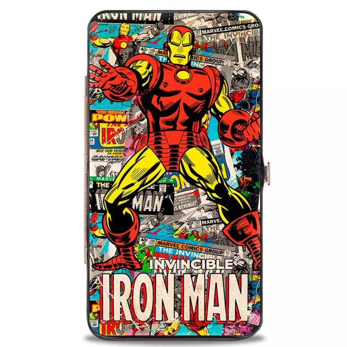 MARVEL COMICS  
Hinged Wallet - INVINCIBLE IRON MAN Standing Pose/Stacked Retro Comics