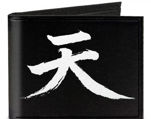 Canvas Bi-Fold Wallet - Akuma Symbol Black/White + STREET FIGHTER-ASSASSIN'S FIST