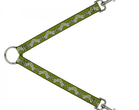 Dog Leash Splitter - Celtic Knot3 Olives/Black/White