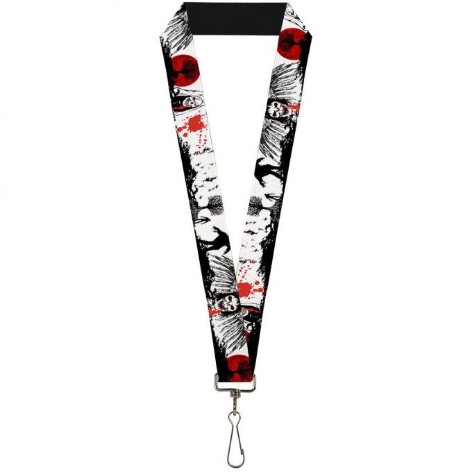 Buckle-Down Lanyard - Fright Night White/Black/Red