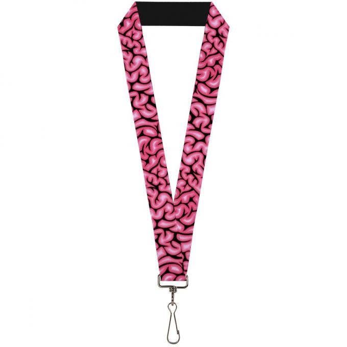 Buckle-Down Lanyard - Brains Black/Pink