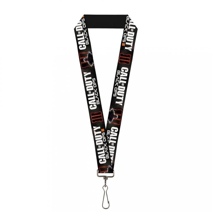 Lanyard - 1.0" - CALL OF DUTY-BLACK OPS III/Soldier/Molten Trey Logo Black/White/Orange