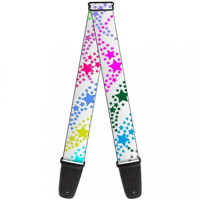 Guitar Strap - Falling Stars White/Multi Color