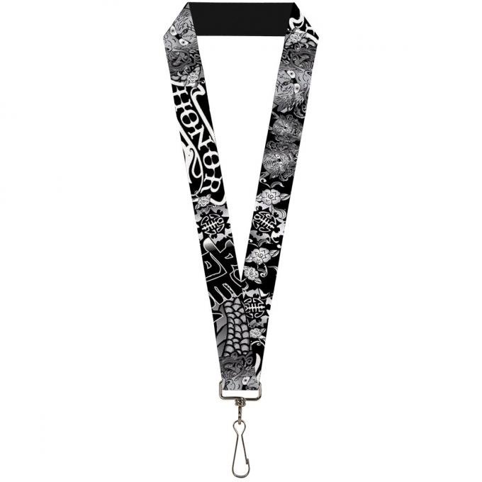 Buckle-Down Lanyard - Honor Black/White