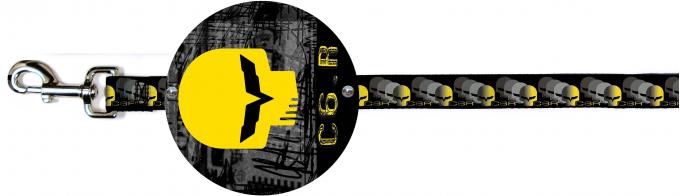 Dog Leash Cape - Jake Skull C6.R Scribble Black/Grays/Yellow + C6 Racing w/Skull Repeat Black/Yellow/Silver