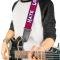 Guitar Strap - Love/Hate Purple/White/Fuchsia