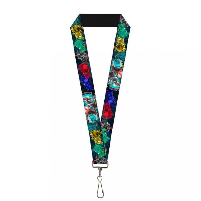 Lanyard - 1.0" - Volton 5-Lion Profiles/Voltron Action Pose Blues/Multi Color