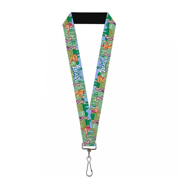 SEGA GENESIS 
Lanyard - 1.0" - Altered Beast Pixelated Roman Battle Scene Human/Golden Wolf/Zombies Greens/Blue