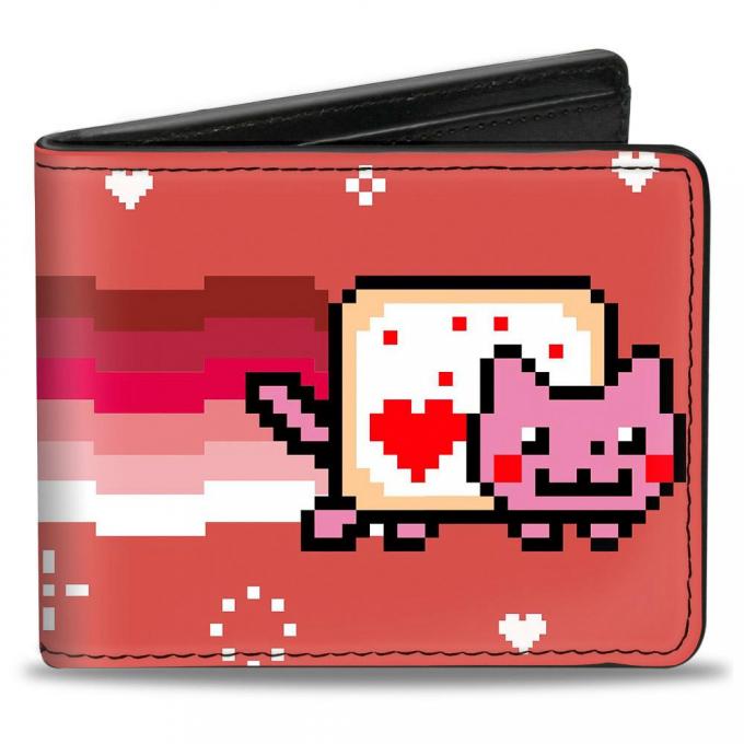 Bi-Fold Wallet - Valentine's Nyan Cat Red