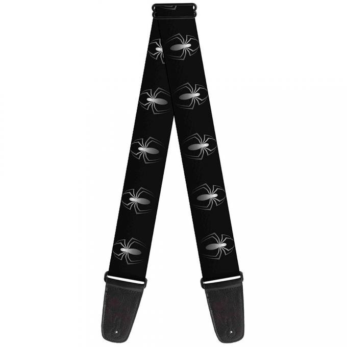 MARVEL UNIVERSE 
Guitar Strap - "New" Spider Logo Repeat Black/White
