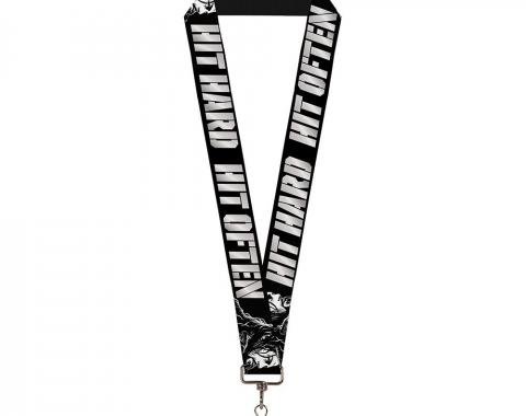 Lanyard - 1.0" - Roman Reigns Pose HIT HARD HIT OFTEN Black/Grays/White