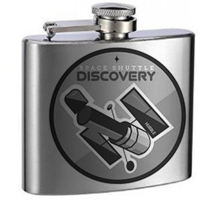 Stainless Steel Flask - 6 OZ - SPACE SHUTTLE DISCOVERY 1984-2011 Space Shuttle Tonal Grays