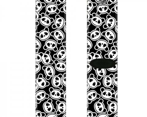 Sock Pair - Polyester - Scattered Panda Bear Cartoon2 Black/White - CREW