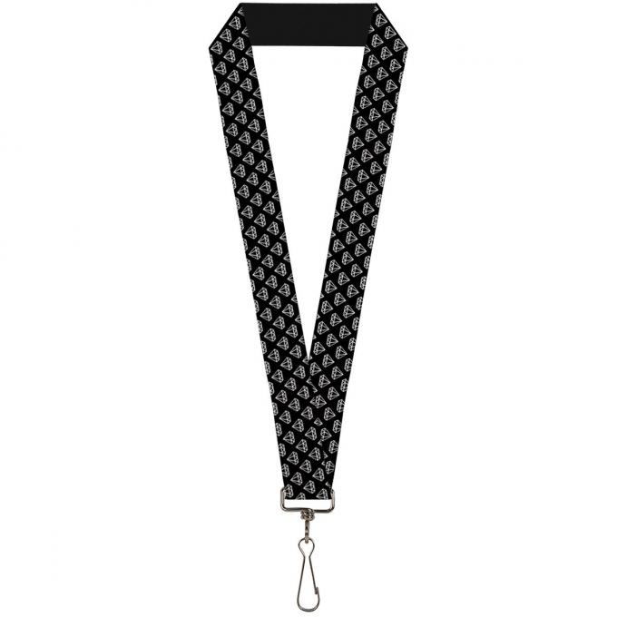Buckle-Down Lanyard - Diamonds Diagonal2 Lines Black/White