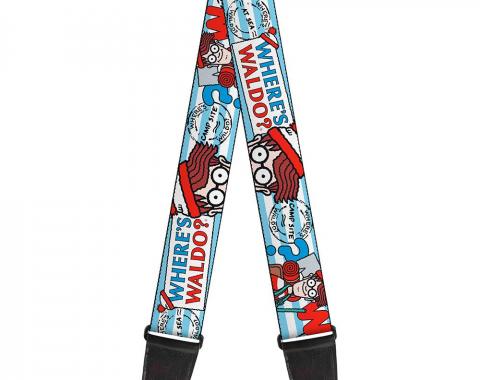 Guitar Strap - WHERE'S WALDO? Face/Walking Stripe Blue/White