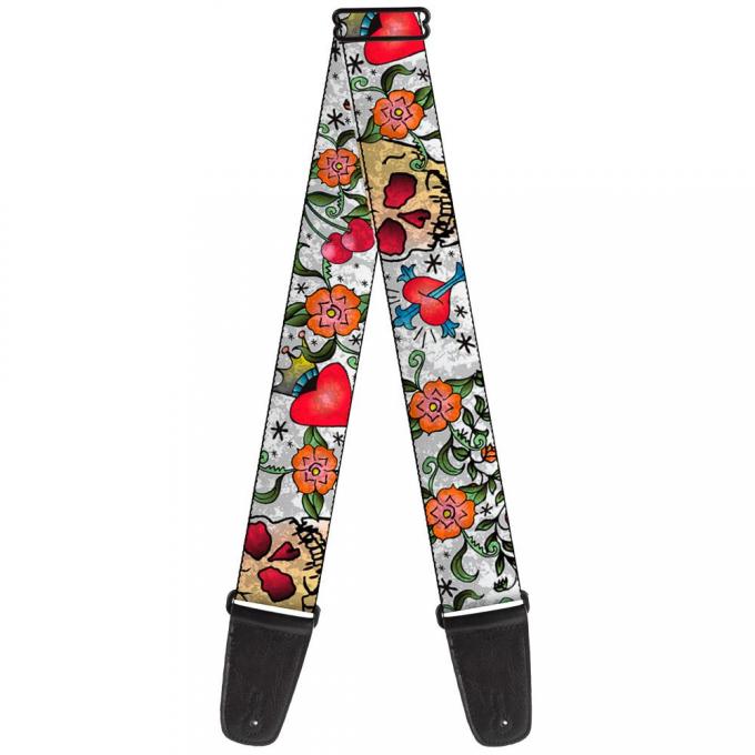 Guitar Strap - Only God Can Judge Me CLOSE-UP White