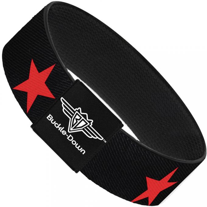 Buckle-Down Elastic Bracelet - Star Black/Red