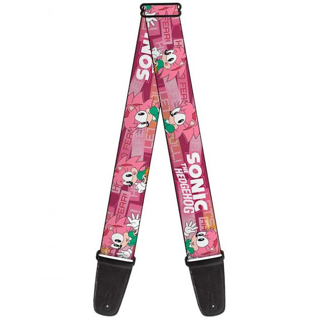 SONIC CLASSIC Guitar Strap - SONIC THE HEDGEHOG Amy Poses/Quotes