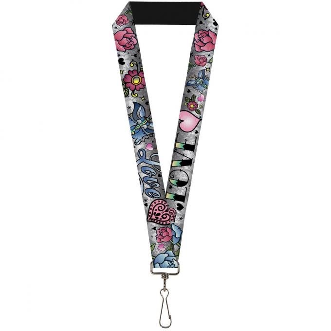 Buckle-Down Lanyard - Love Love Gray
