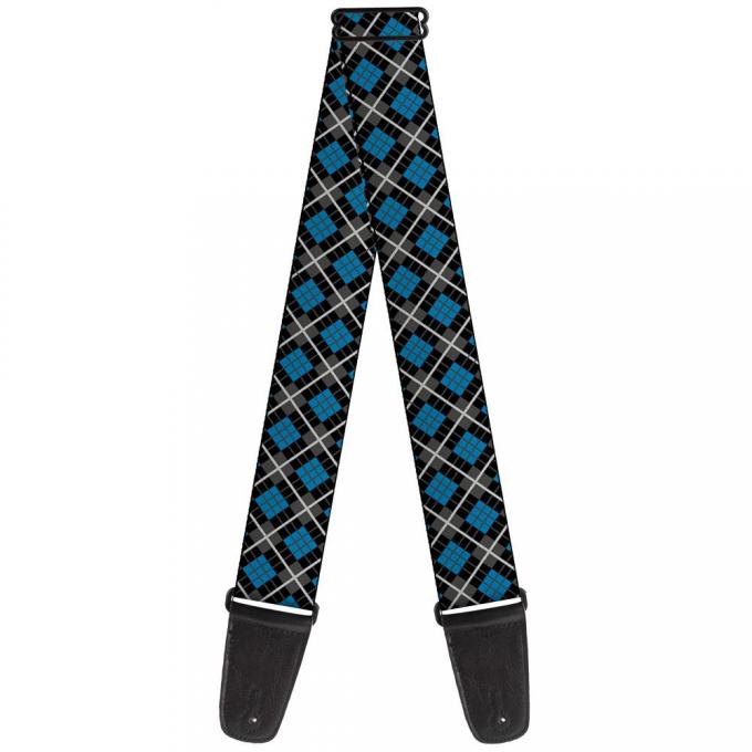 Guitar Strap - Argyle Black/Gray/Turquoise