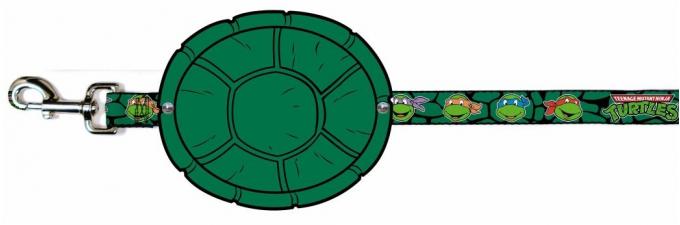 Dog Leash Cape - Turtle Shell Cape + Classic TMNT Turtle Faces Black/Green Turtle Shell