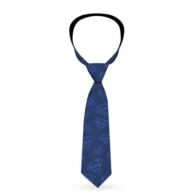 Necktie Standard - Superman Icon Scattered Blues
