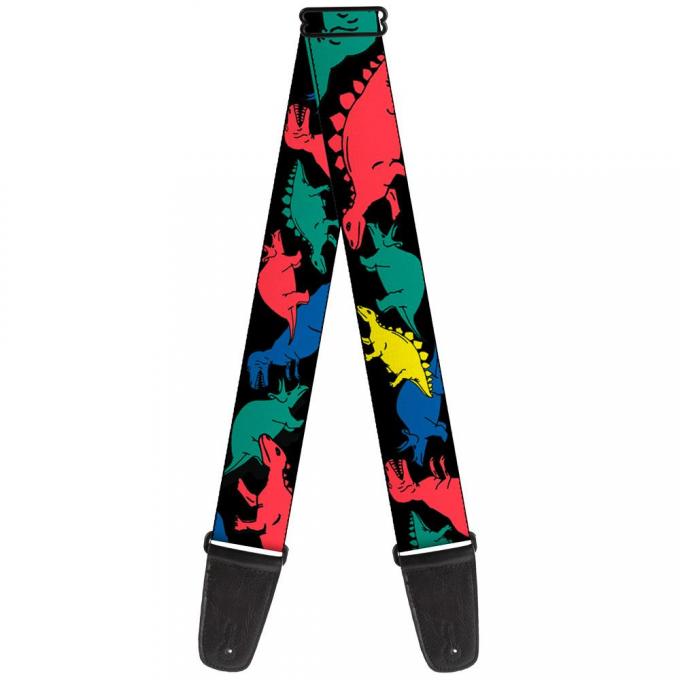 Guitar Strap - Dinosaurs Black/Multi Color