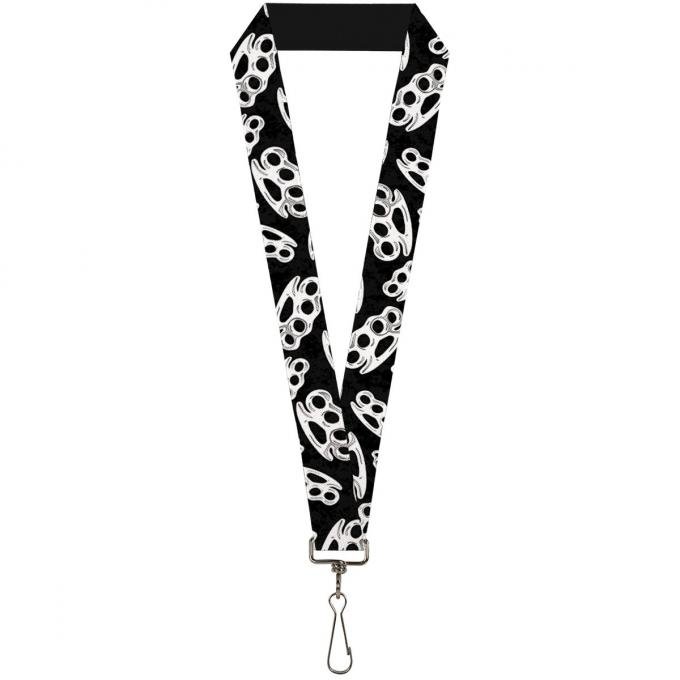Buckle-Down Lanyard - Brass Knuckles Black/White