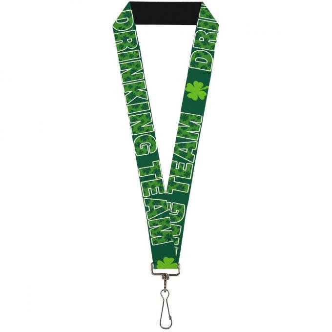 Buckle-Down Lanyard - St. Pat's DRINKING TEAM/Shamrocks Black/Green/White